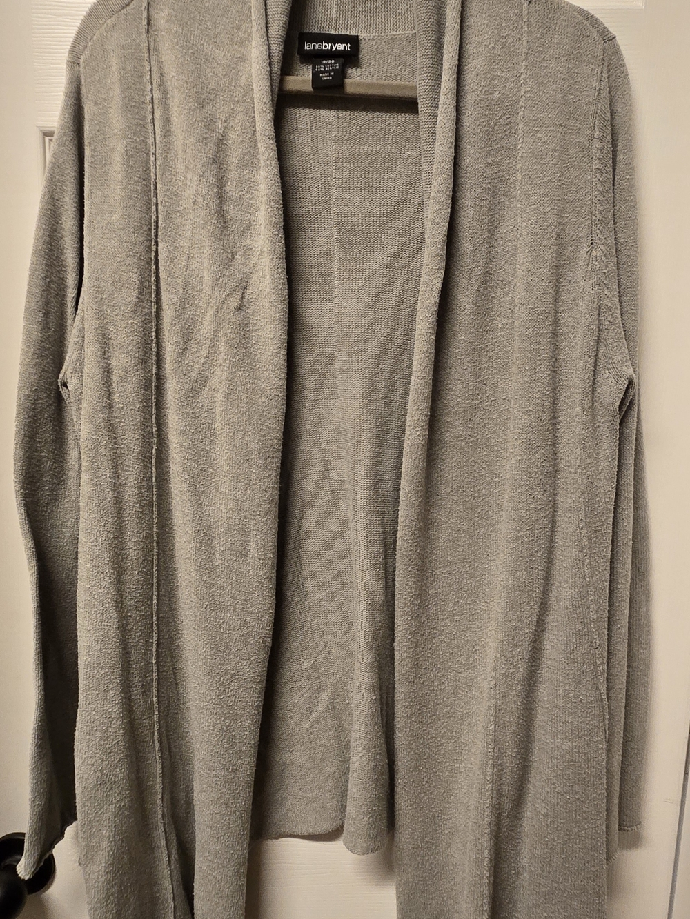 Lane Bryant Light Gray Open-Front Cardigan